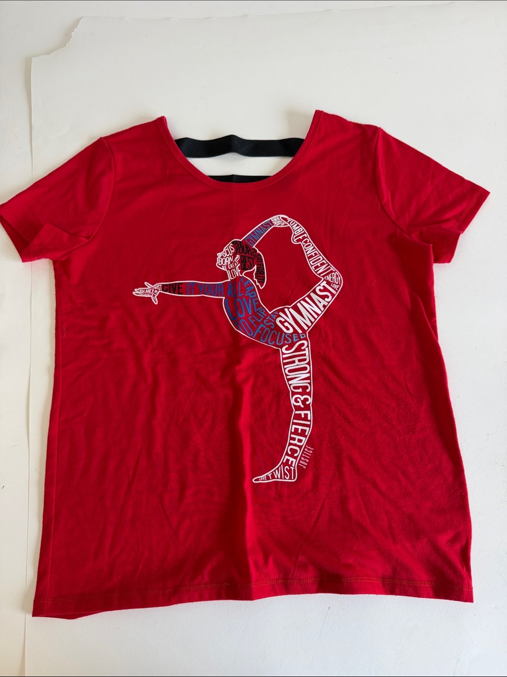 Girls' Justice Red Gymnast Silhouette Tee